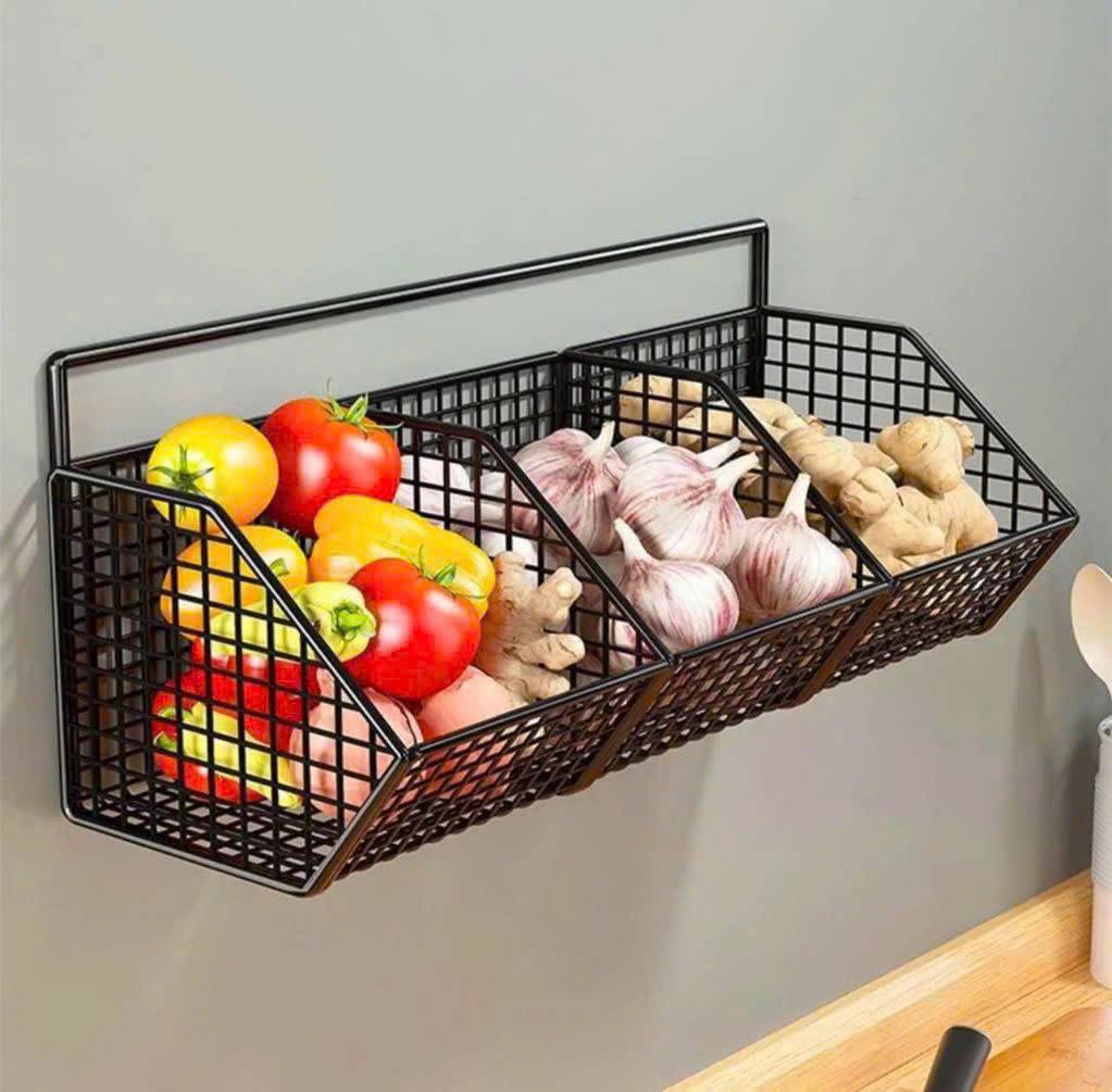 Kệ Hành Tỏi 3 Ngăn Dán Tường (Kèm dán)