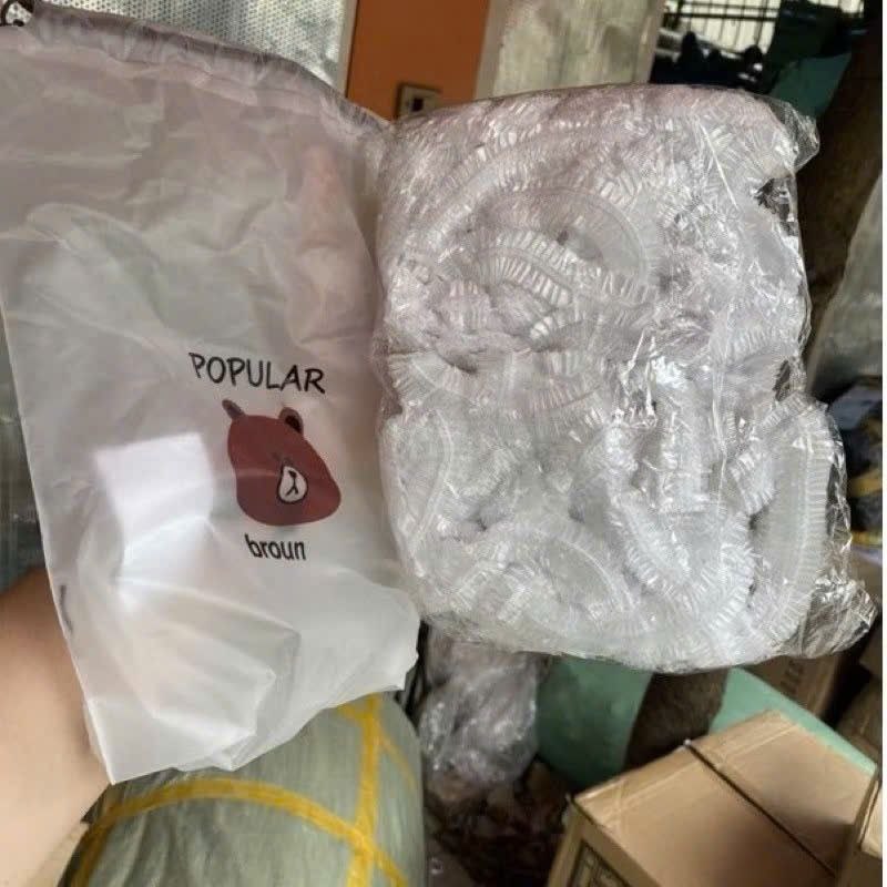 Túi 100 Màng Bọc Thực Phẩm Co Giãn Hình Gấu Xinh Xắn, Tiện Dụng, Siêu Tiết Kiệm