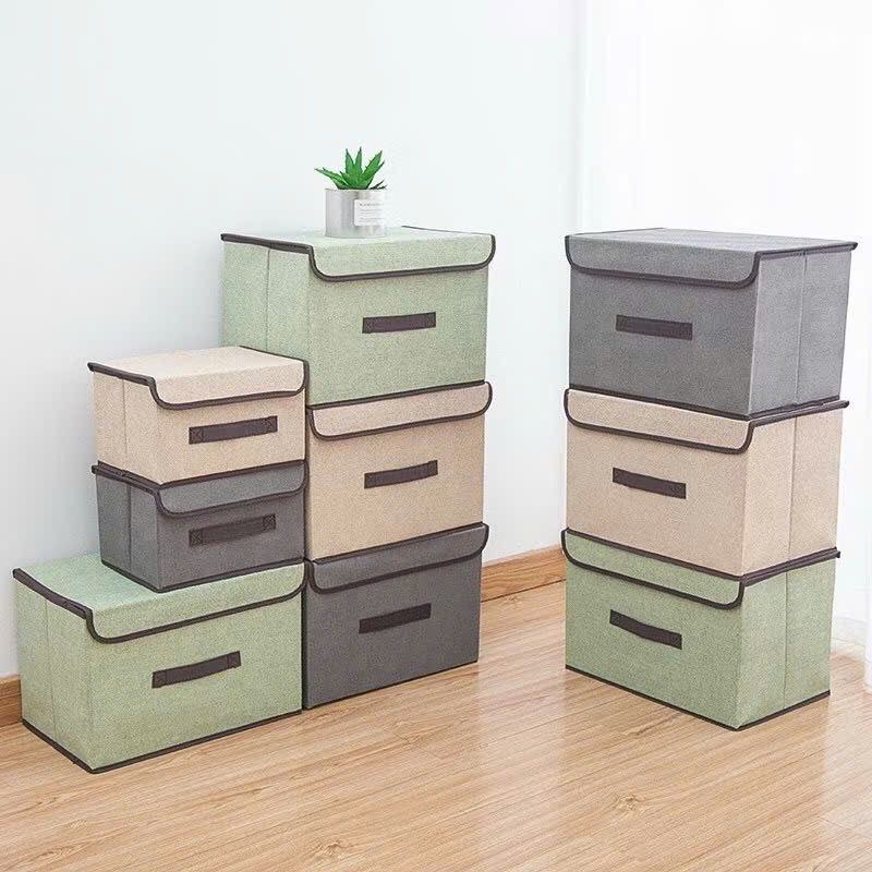 COMBO 2 HỘP VẢI ĐỰNG ĐỒ ĐA NĂNG CÓ NẮP GẤP GỌN TIỆN LỢI