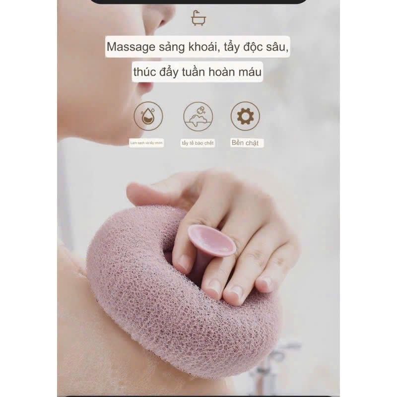 BÔNG TẮM MASSAGE CHÀ LƯNG THƯ GIÃN CƠ THỂ, LÀM MỊN LÀN DA