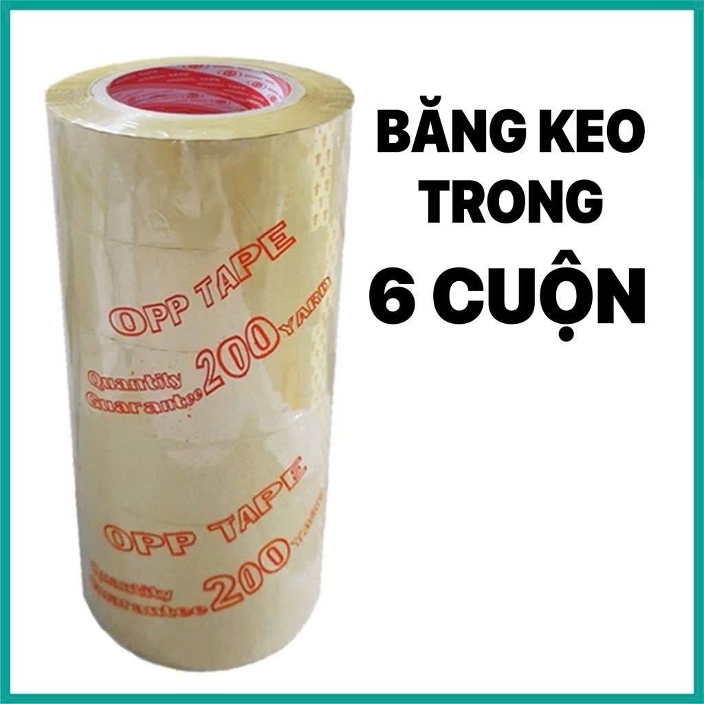 CUỘN 6 BĂNG KEO DÍNH MÀU TRONG/ĐỤC 1,8KG