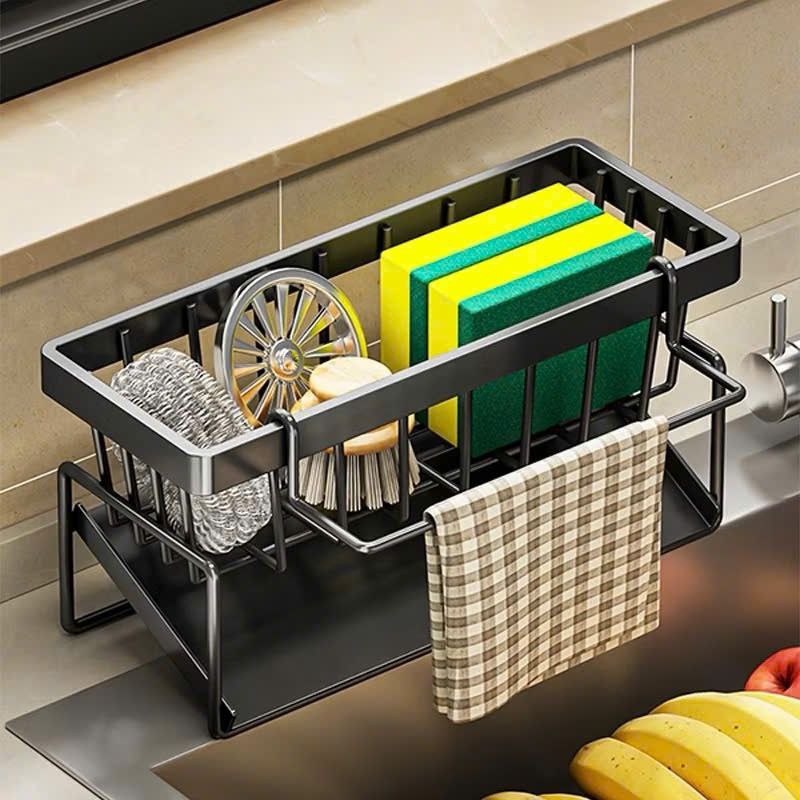 Kệ Đựng Đồ Rửa Chén Đa Năng có vách ngăn và móc treo khăn