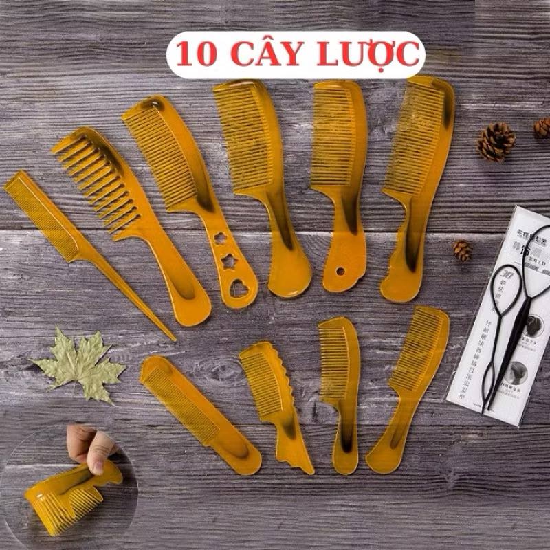 Bộ 10 chiếc lược nhựa họa tiết cổ điển