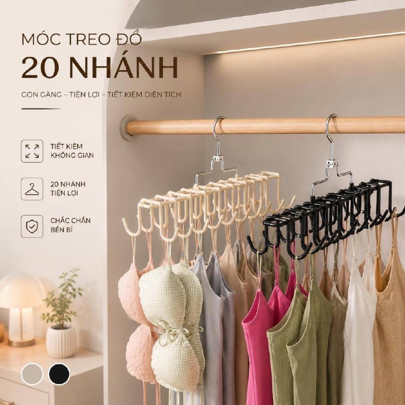 Móc Phơi 20 Nhánh Treo Đồ Đa Năng Chất Liệu Sắt Bọc Nhựa