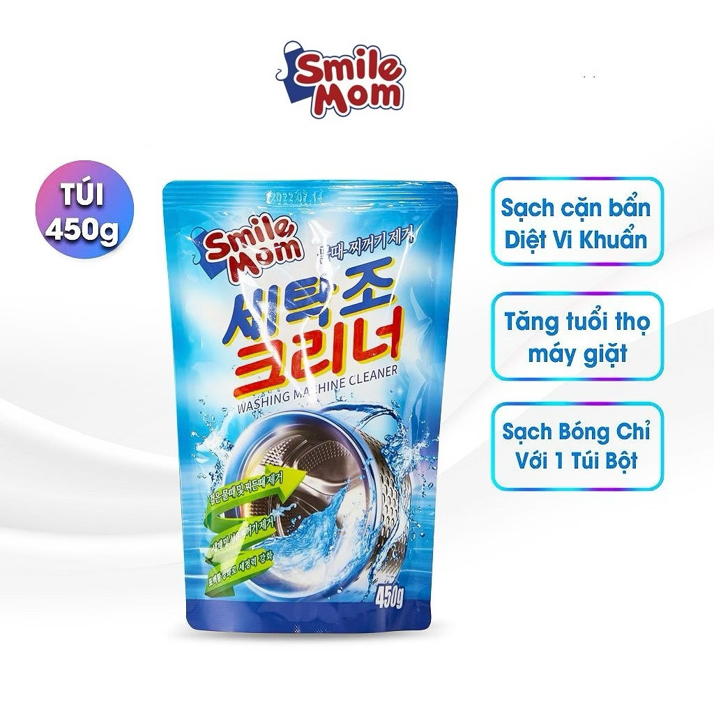 Bột Tẩy Lồng Máy Giặt Siêu Sạch SMILE MOM 450g Blue Hà Thành